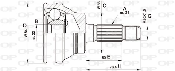 OPEN PARTS Nivelsarja, vetoakseli CVJ5060.10